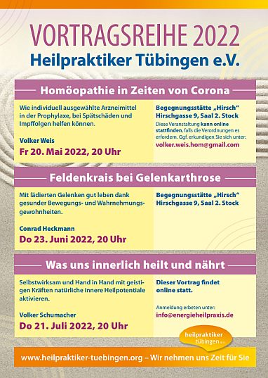Heilpraktiker Tübingen e.V. - Vortragsreihe 2022